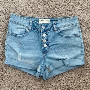 PacSun Light Blue Super Stretch Shortie Short - 26